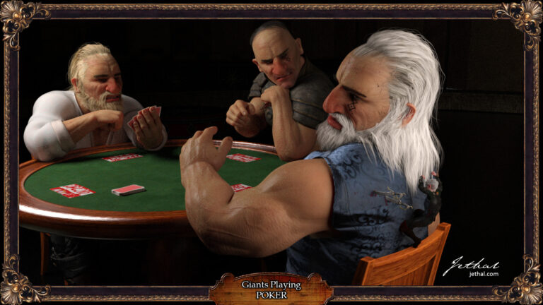 Giants Playing Poker